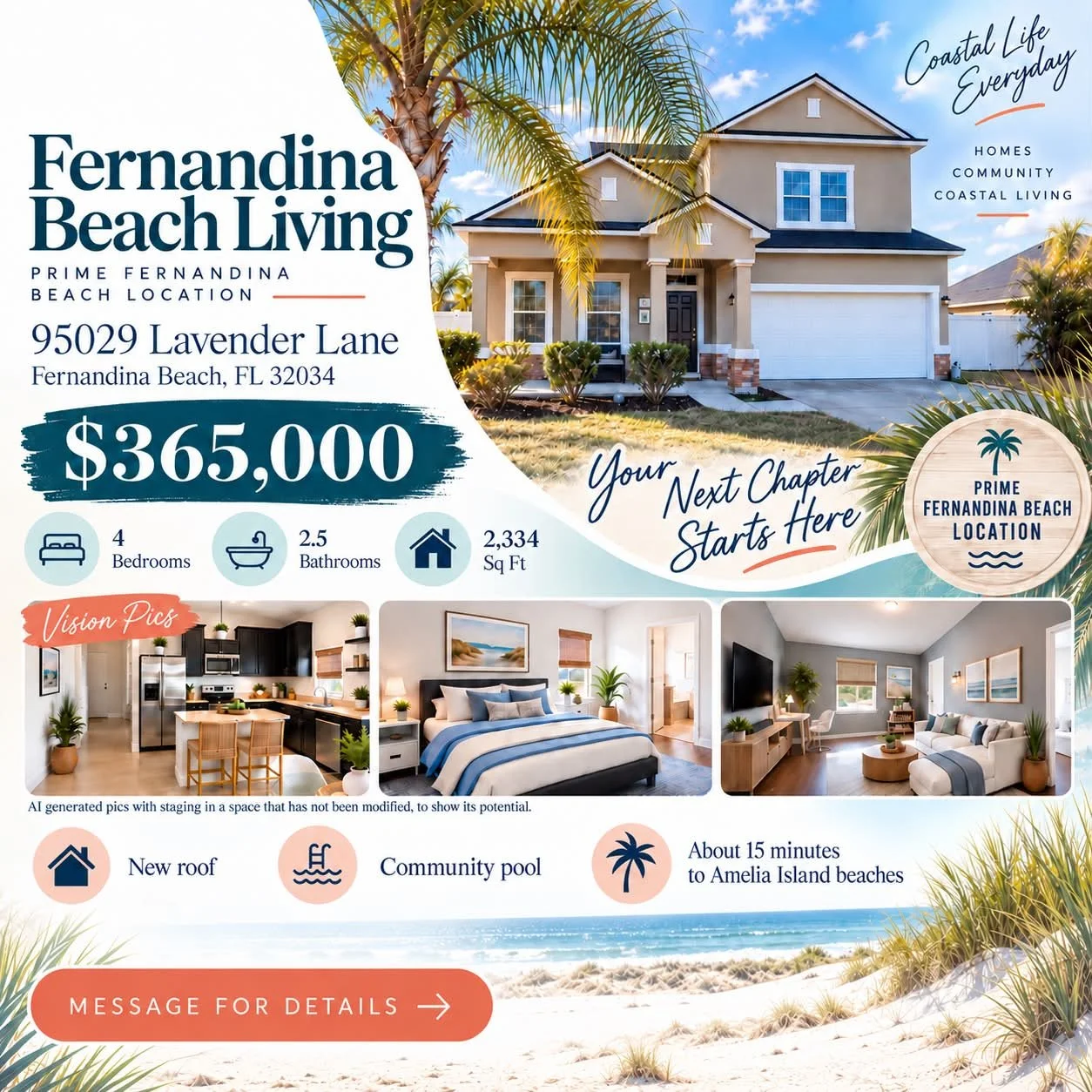 Great priced home with a lot of potential in Fernandina Beach. Call or text for more info or if you&rsquo;d like to take a look. 

https://matrix.aincar.mlsmatrix.com/matrix/shared/y8r9pc9zph/95029LAVENDERLANE

Philip Kinard, Realtor
9047530701
Diamo
