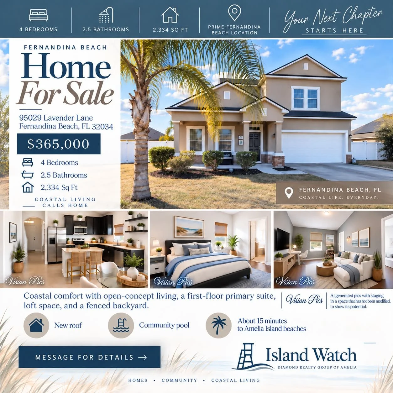 Best pricing in all of Amelia Concourse!!! Call or text me for a showing!  I have some availability this afternoon. 

Philip Kinard, Realtor
9047530701
Diamond Realty Group of Amelia