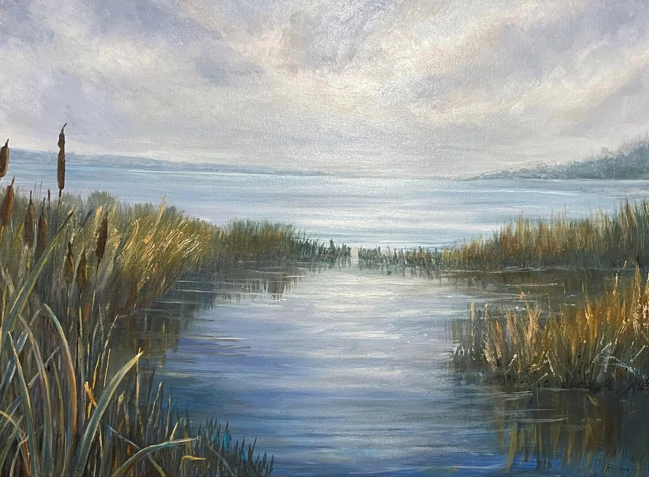 Bay Light - Inlet & Grasses  Oil  16 x 20  $450
