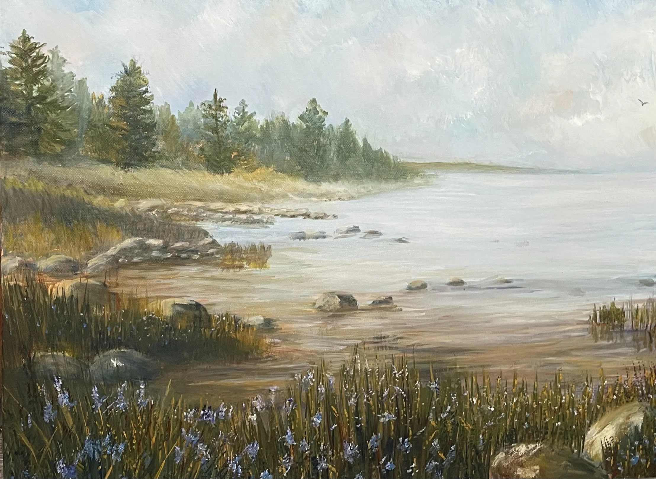 Flowers on the Beach, oil, 18 x 24 in