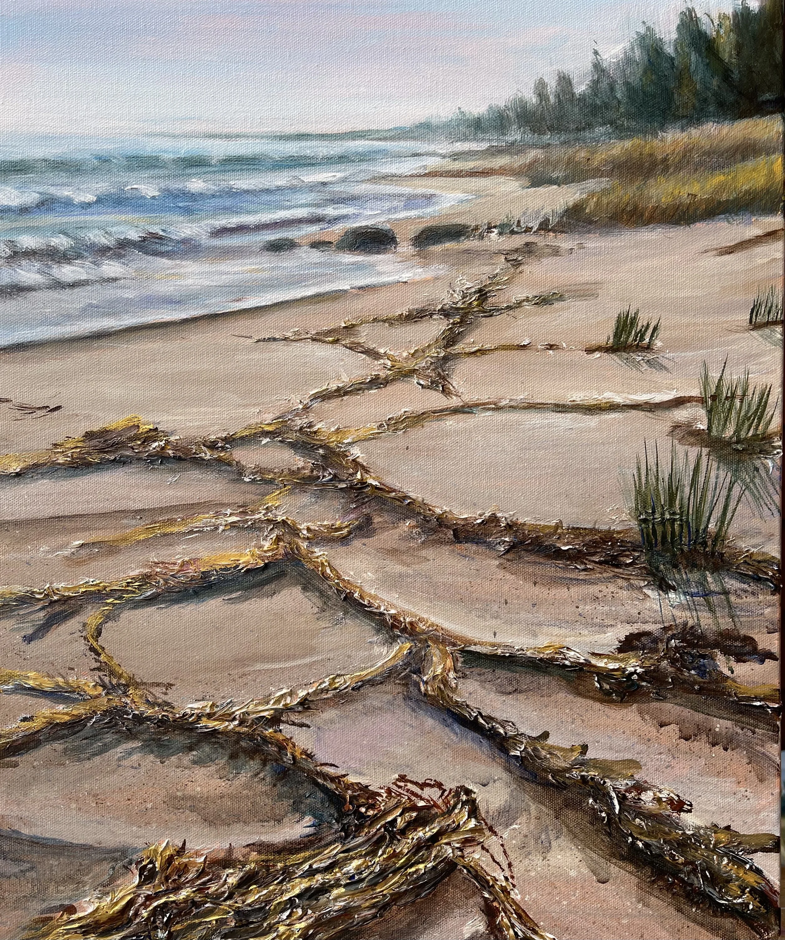 Seaweed Patterns   Acrylic Paste, acrylic 16 x 20 in