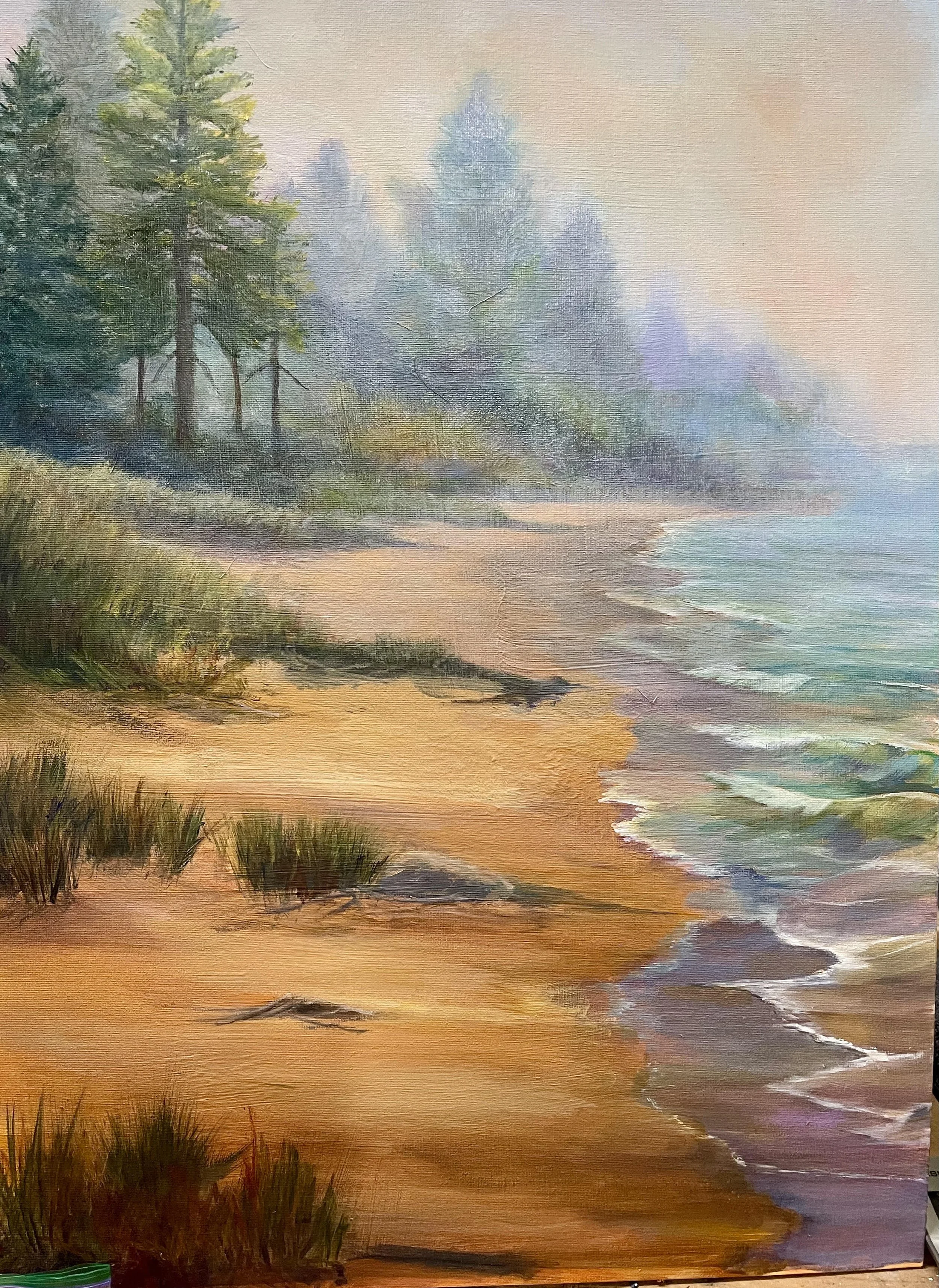 Mist on the Beach, oil, 16 x 20 in