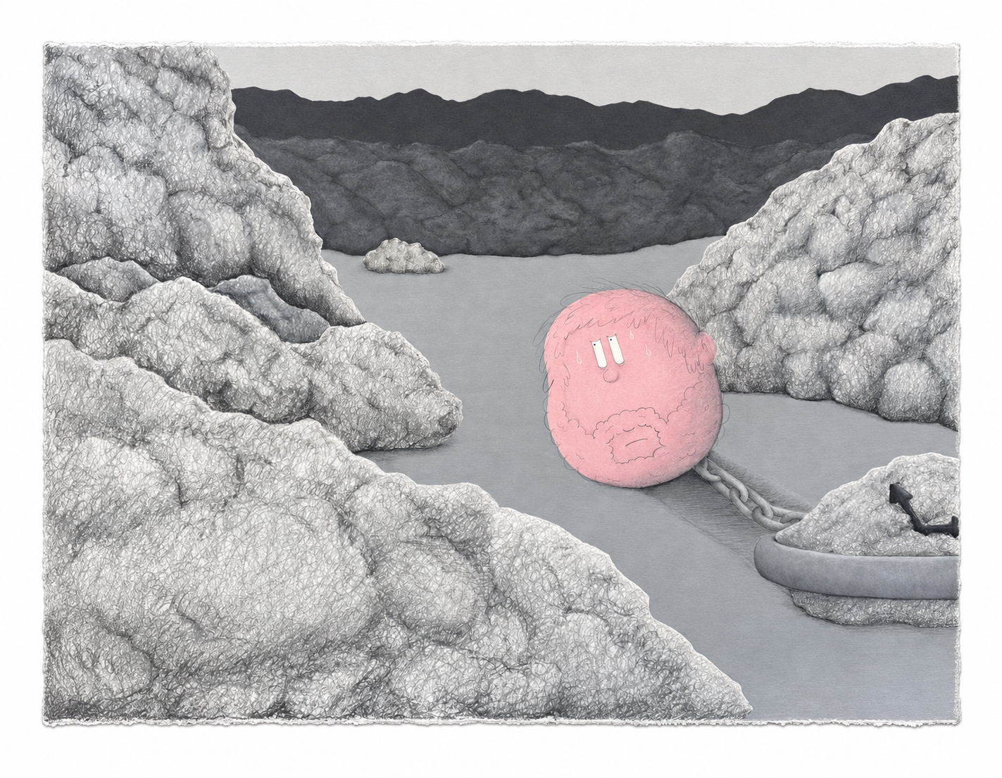 "The Weight of Time" | 22x30 in | Colored pencil on Legion Stonehenge White paper 90 lb (250 gsm)