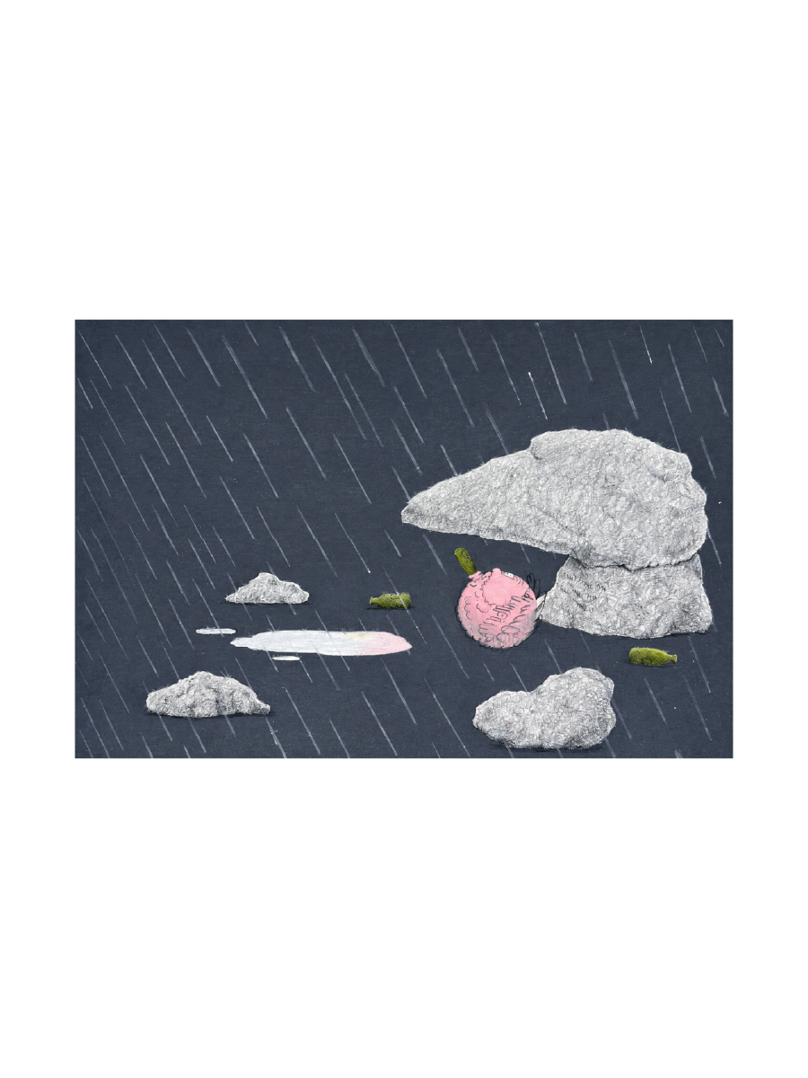 "Trapped by Rain" | 11x14 in | Colored pencil on Legion Stonehenge White paper 90 lb (250 gsm)