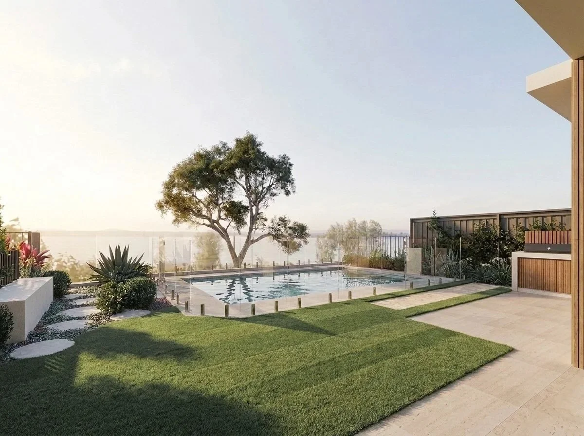 Transforming this small Mountain Creek Sunshine Coast backyard into a beautiful pool, seating and entertaining space.