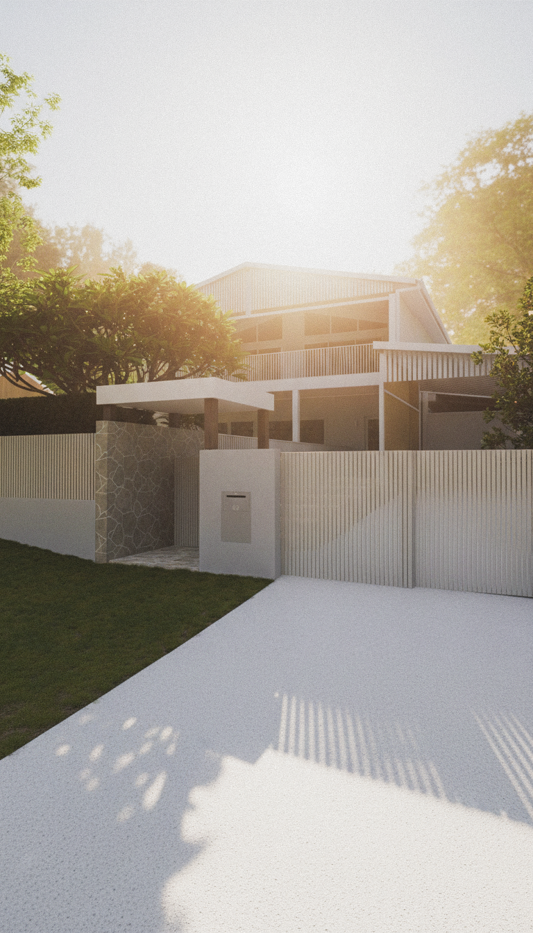 Modern front entry design for our recent Buderim Queensland project.