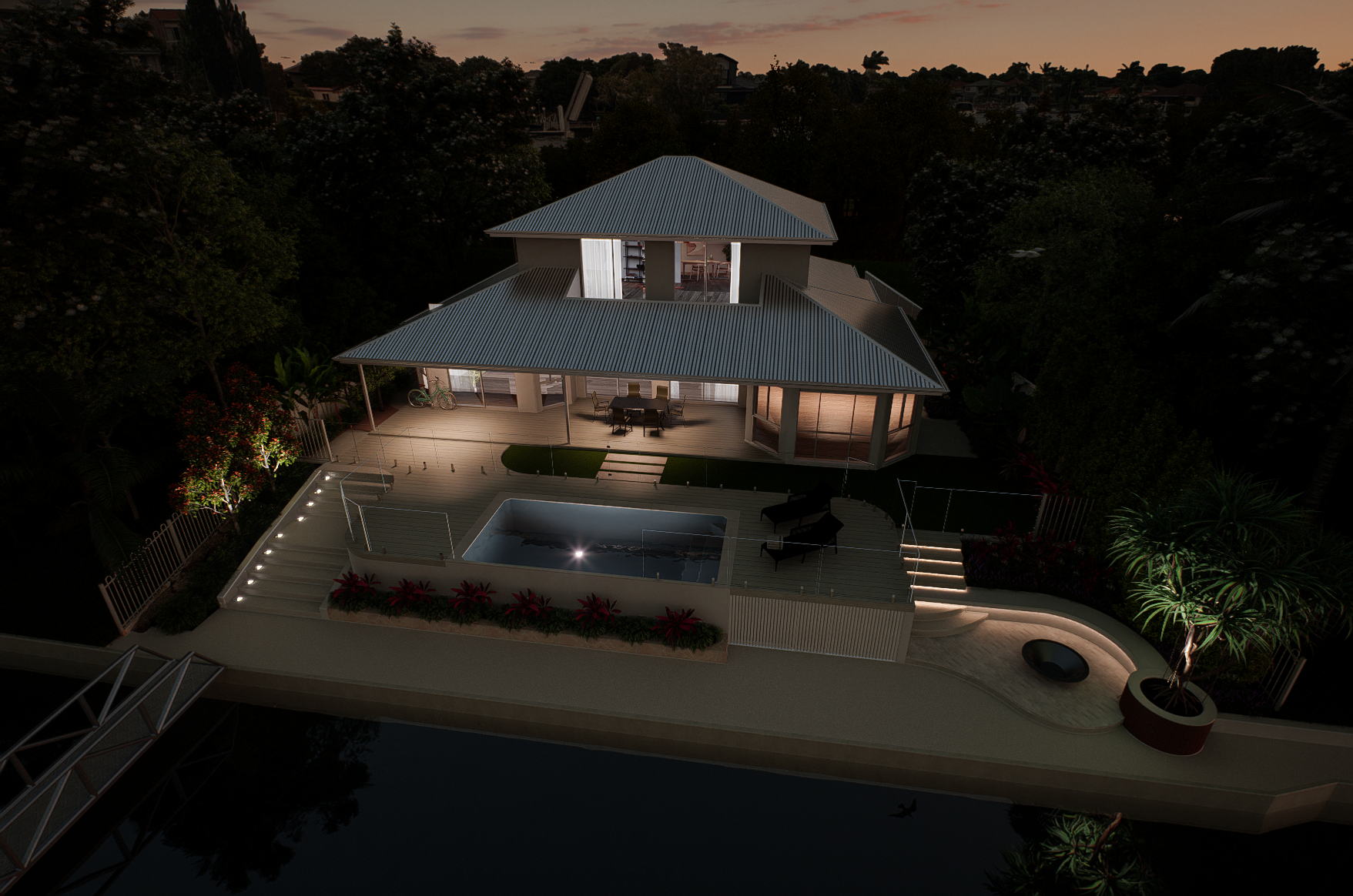 Bribie Island landscape design on the canals