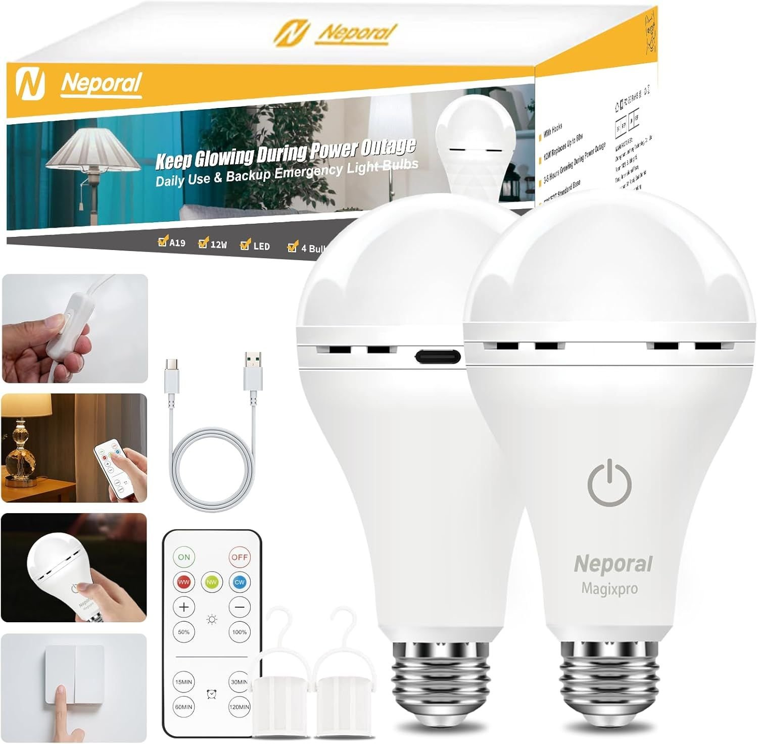Remote Rechargeable Light Bulbs