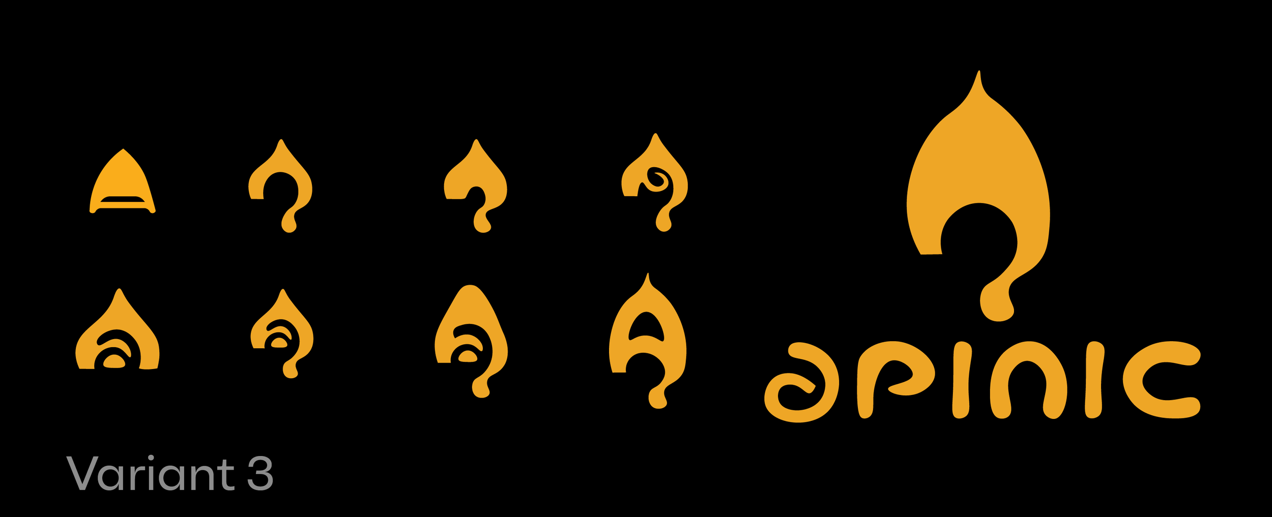 Multiple images of a yellow torch with a black background, with text in a different language reading 'Varient 3'.
