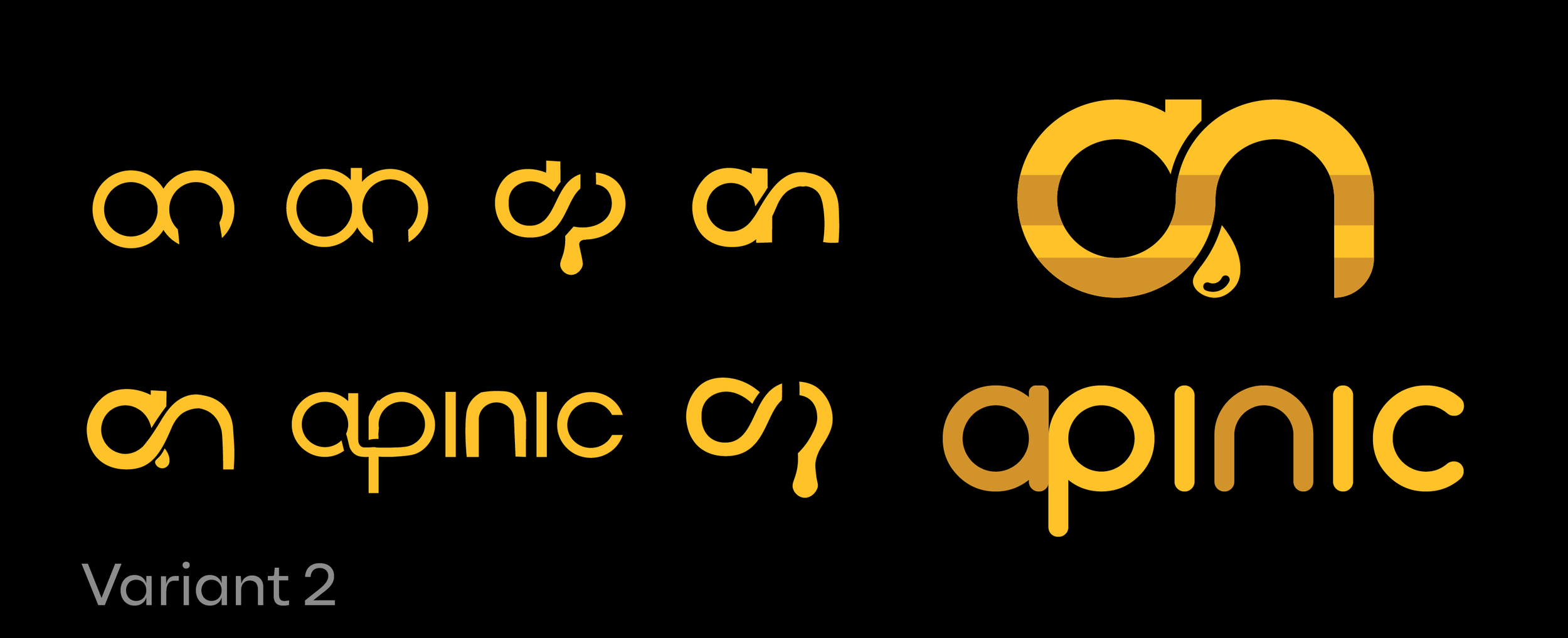 Image showing yellow and orange stylized text on a black background. The text appears to be a creative, abstract font design with a futuristic style. The words are not clearly readable.