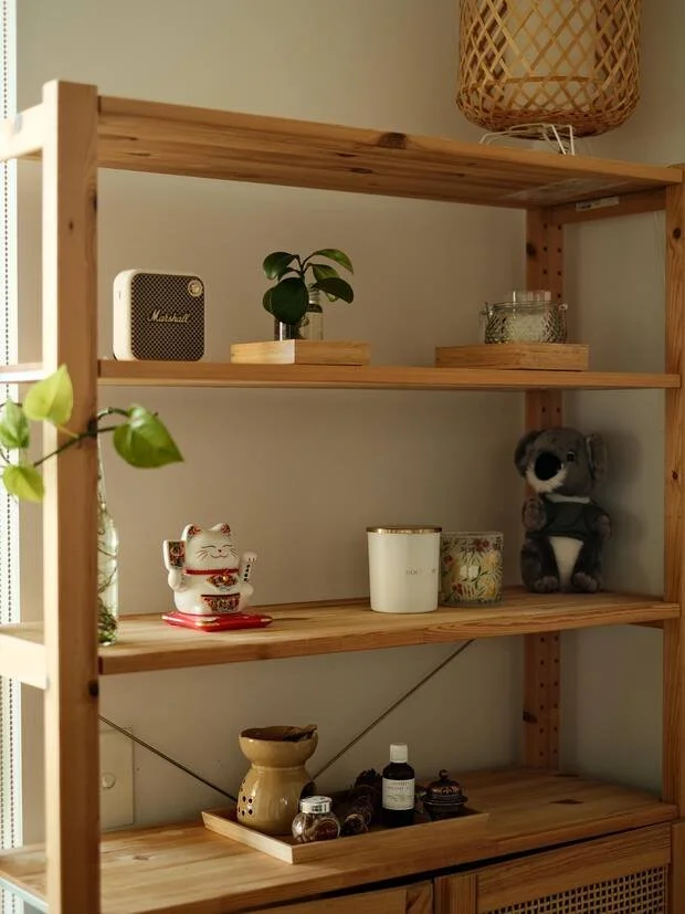 A warm, lived-in corner of the studio