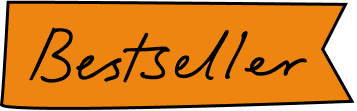A ribbon with the word 'Bestseller' written on it.