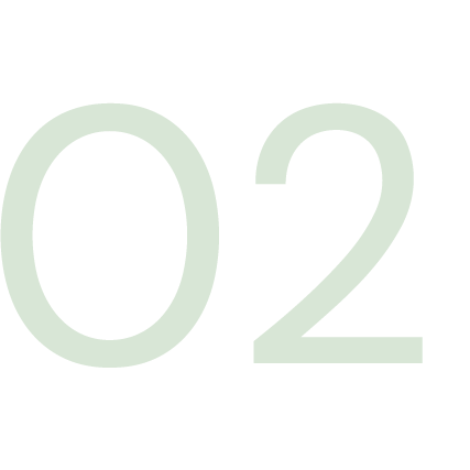 Number 02 in large, light green font on black background.