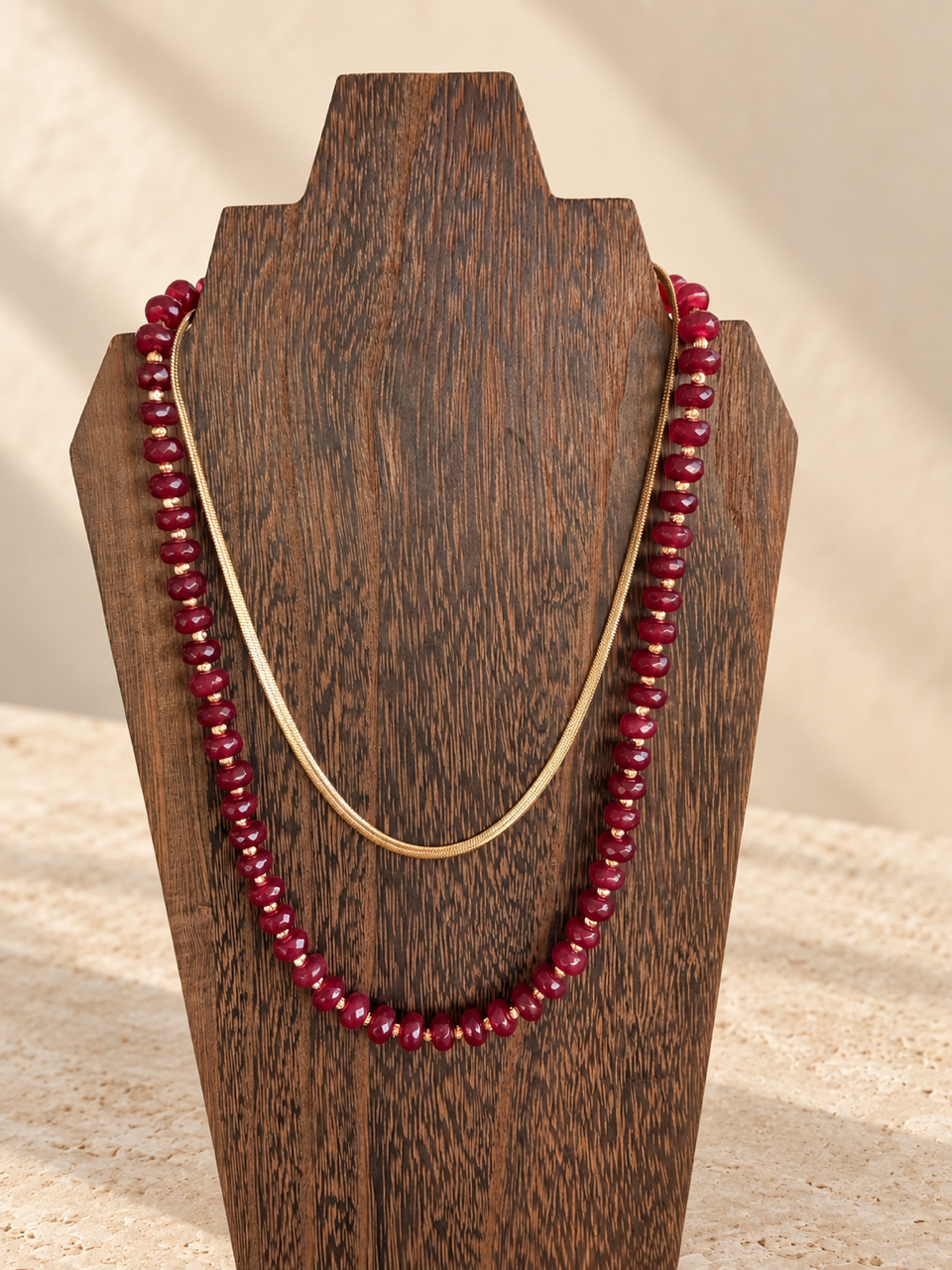 Deep Ruby Jade Necklace