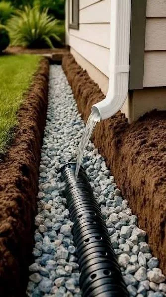 CUSTOM DRAINAGE SOLUTIONS: 

Protect your home’s foundation and prevent pooling water with tailored rainwater management. We install custom downspout extensions and design strategic drainage systems that divert runoff safely away from your property.
