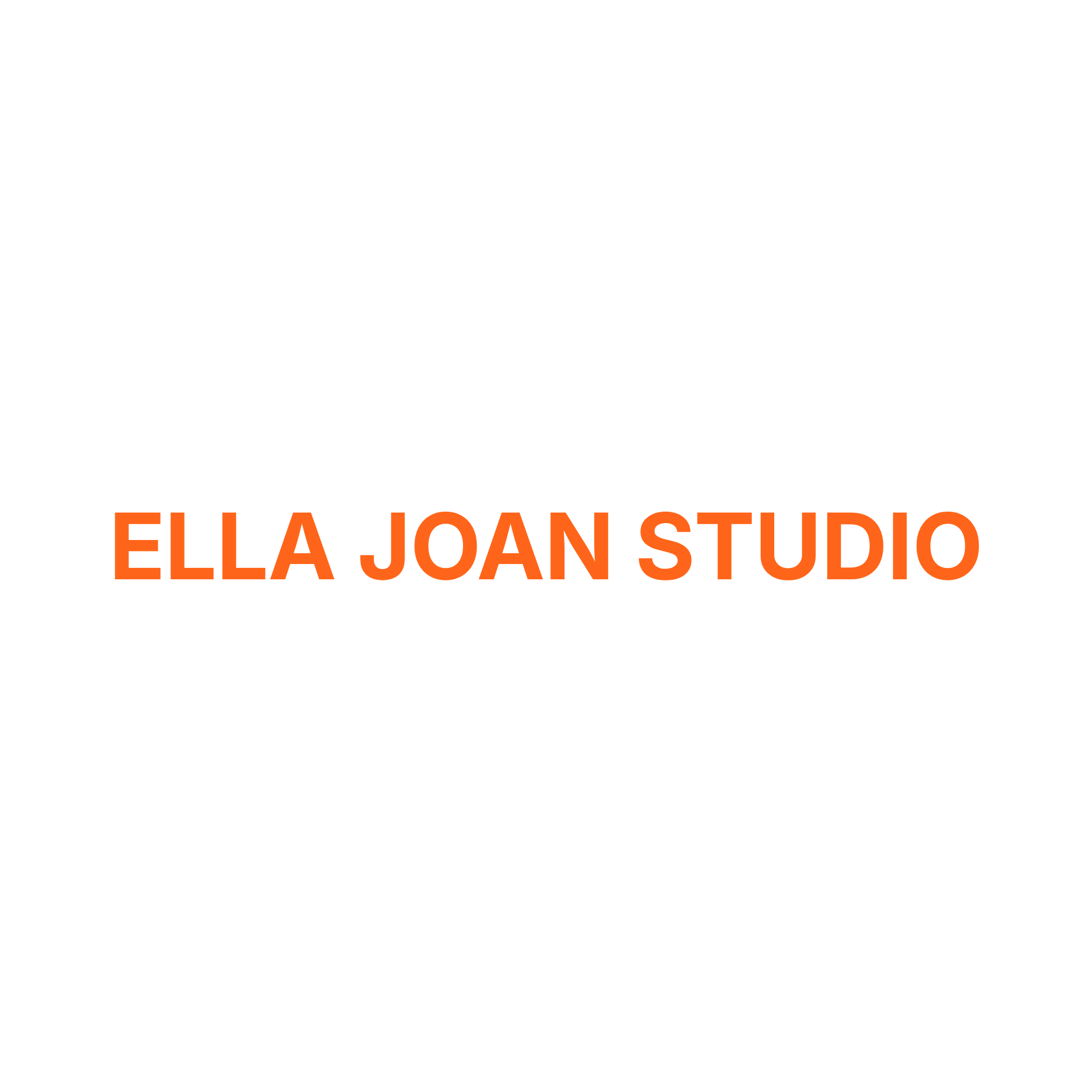 Black background with a logo of a head of a unicorn and the text 'FILA JOAN STUDIOS' in orange.