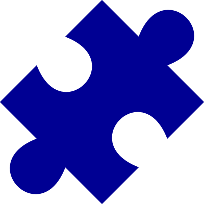 Blue puzzle piece.