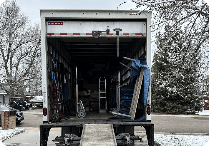 Moving truck ready for gun safe transport