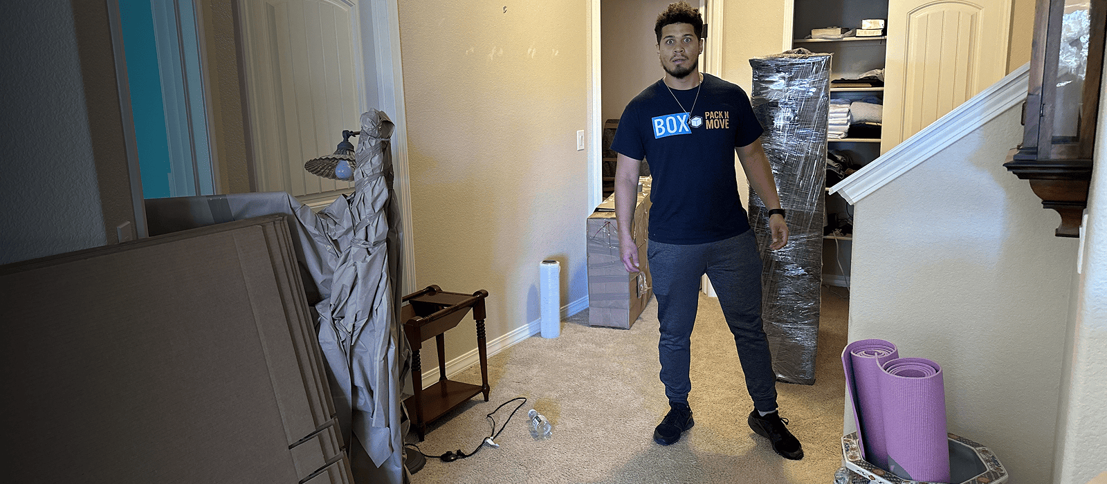 Englewood mover with wrapped household furniture