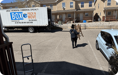 Furniture delivery mover carrying household items