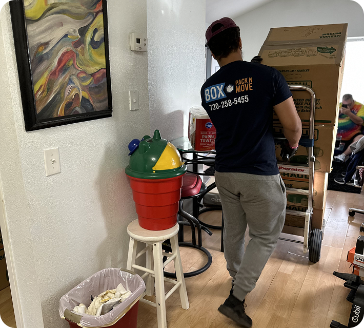Denver mover transporting household boxes