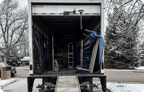 Moving truck with packing equipment