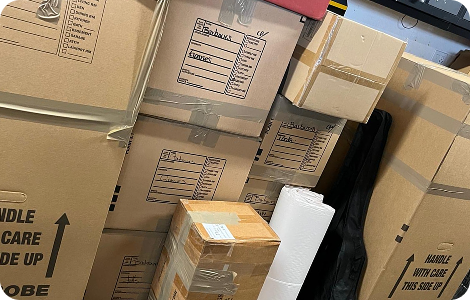 Decluttering and packing household boxes