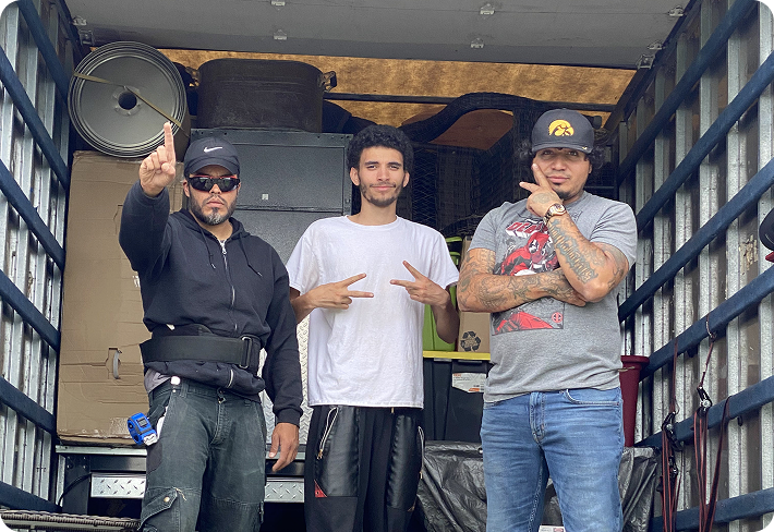 Colorado Springs moving crew inside a truck