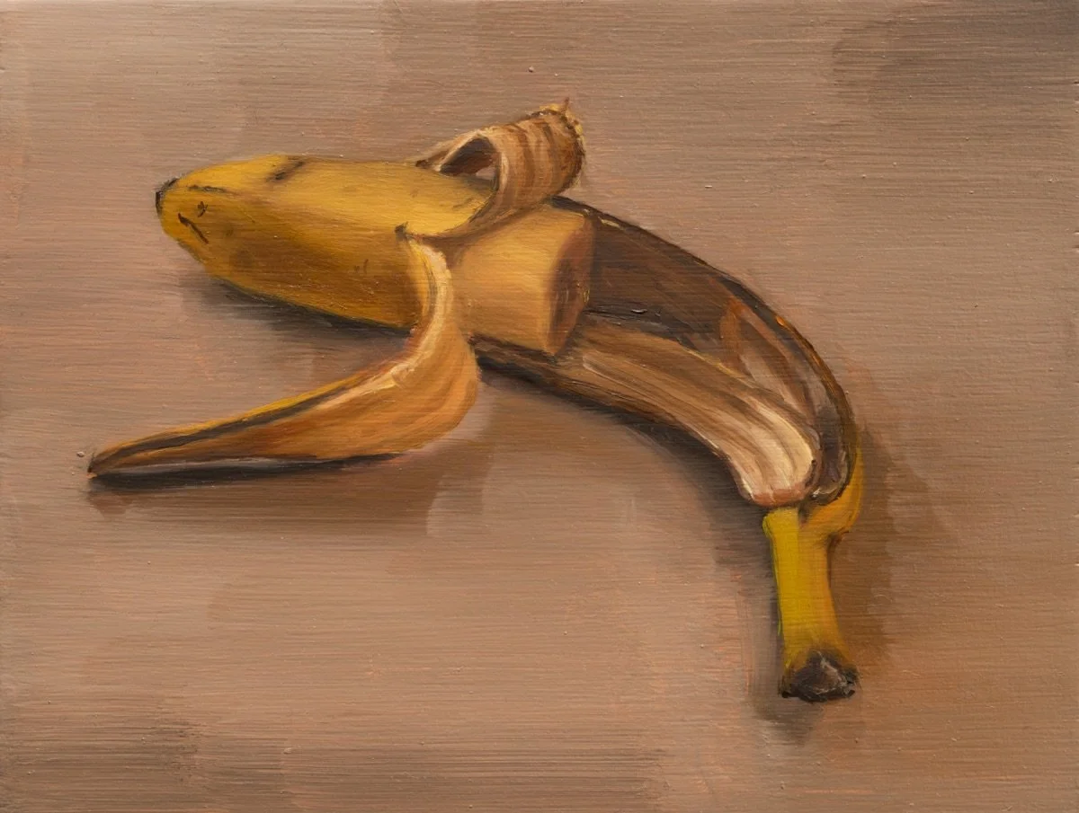 Banana, 2023, oil on board, 15 x 21 cm