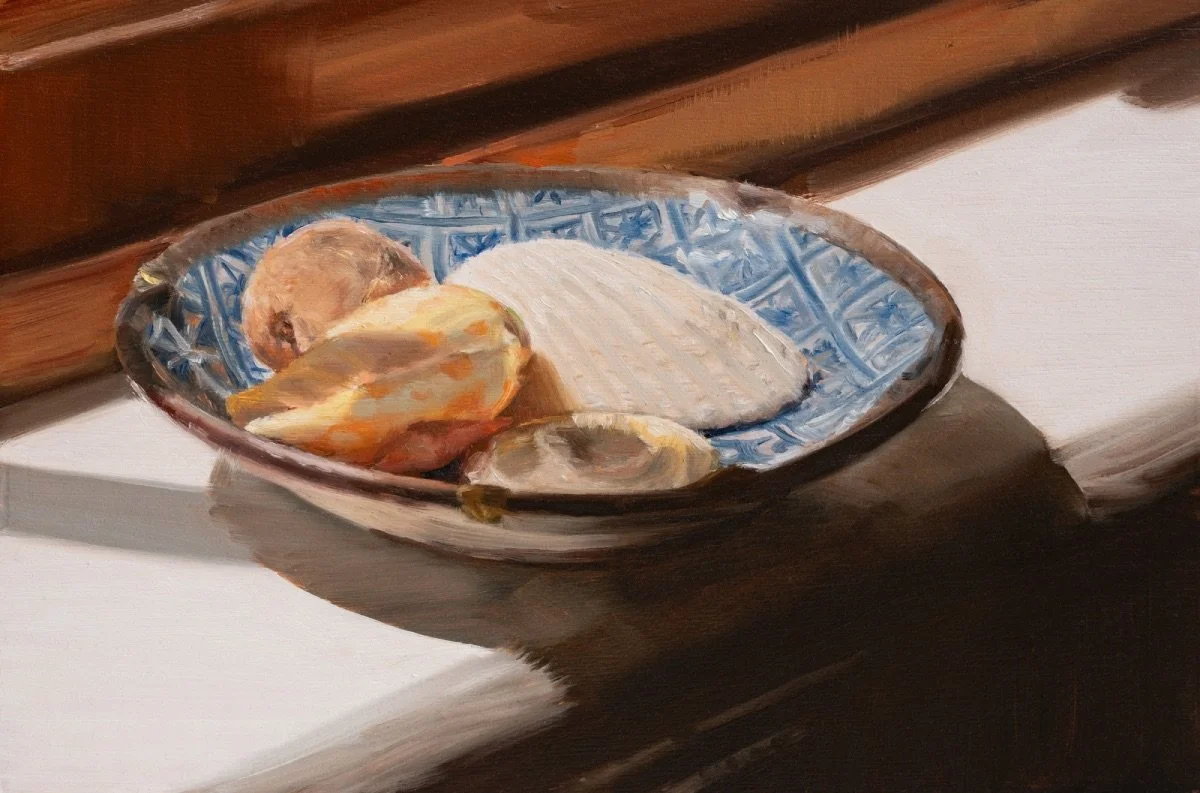 Shells, 2026, oil on board, 15 x 22.5 cm