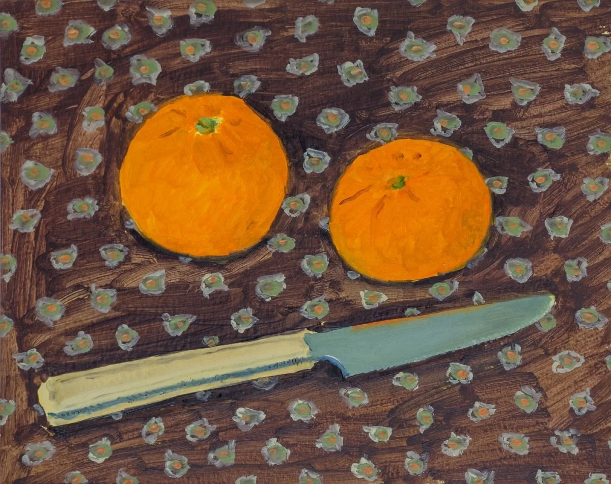 Mandarins, 2020, oil on paper mounted on foam board, 19.5 x 24.5 cm