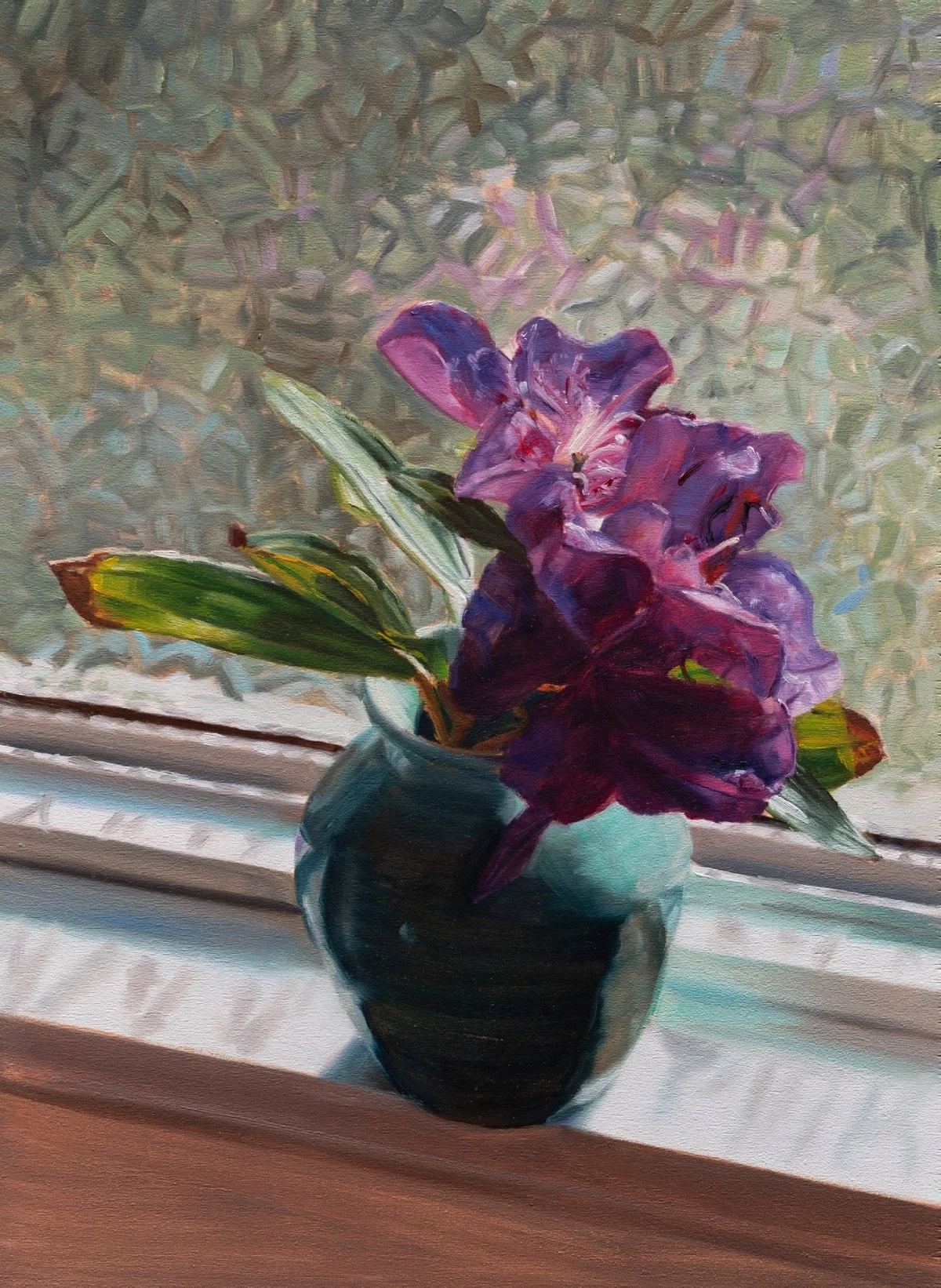 Backyard flowers, 2026, oil on board, 21 x 29 cm