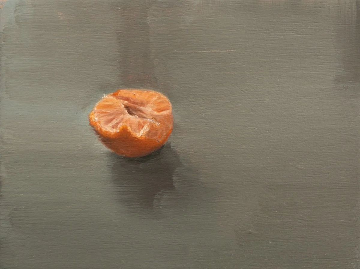 Mandarin, 2023, oil on board, 15 x 21 cm