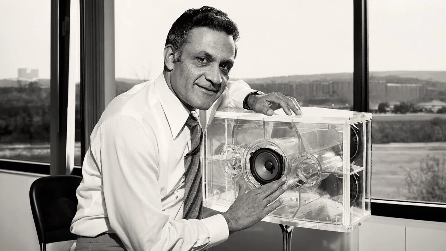 A photography of an inventor Amar Bose