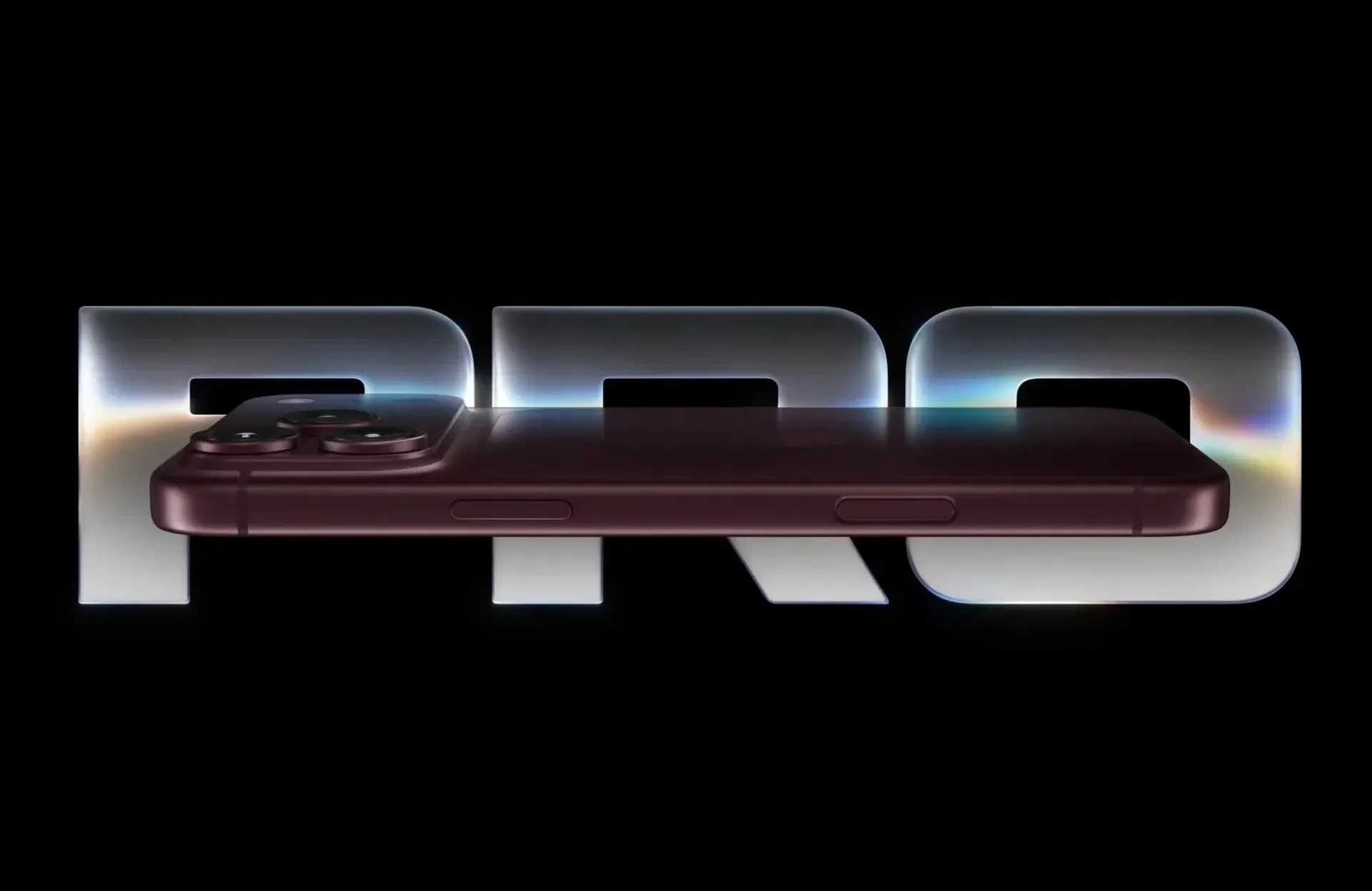iPhone 18 Pro launch graphic with the word PRO in chrome letters