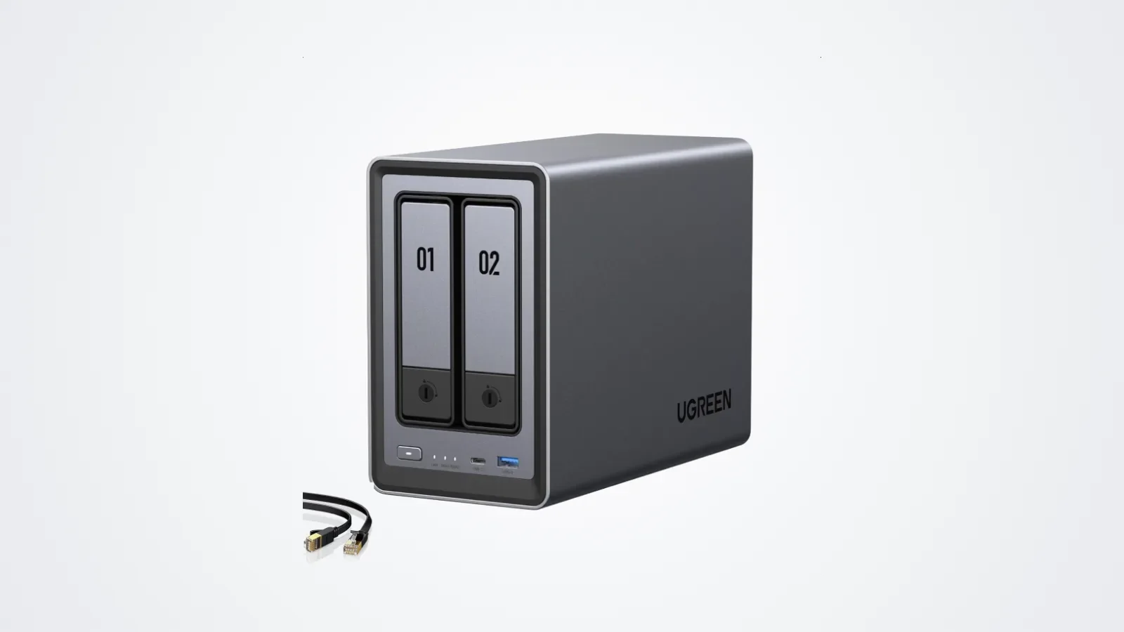 UGREEN NASync DXP2800 two-bay home NAS with drive trays
