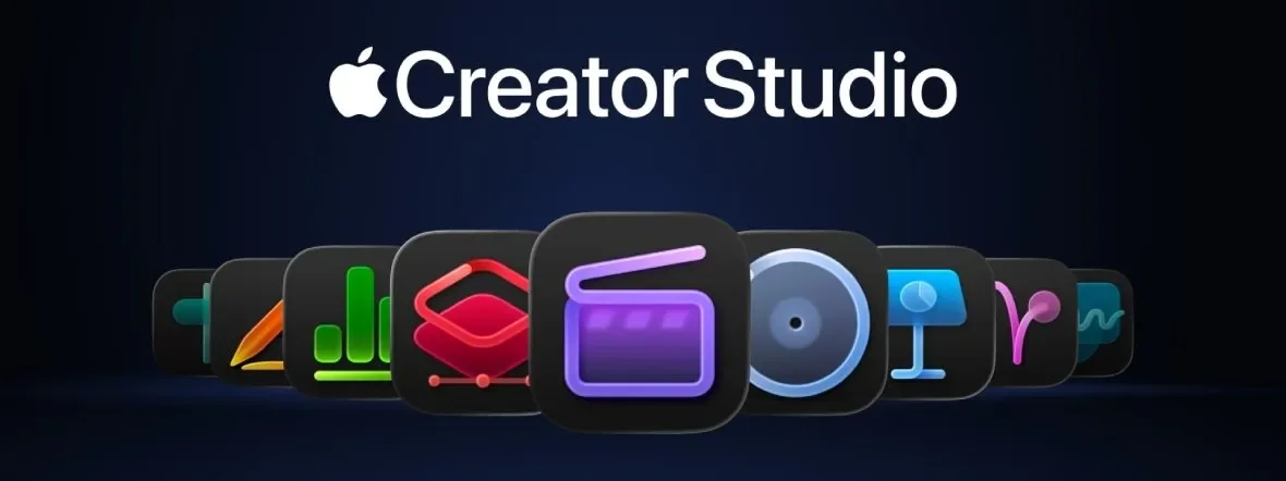 Apple Creator Studio banner with the included app icons