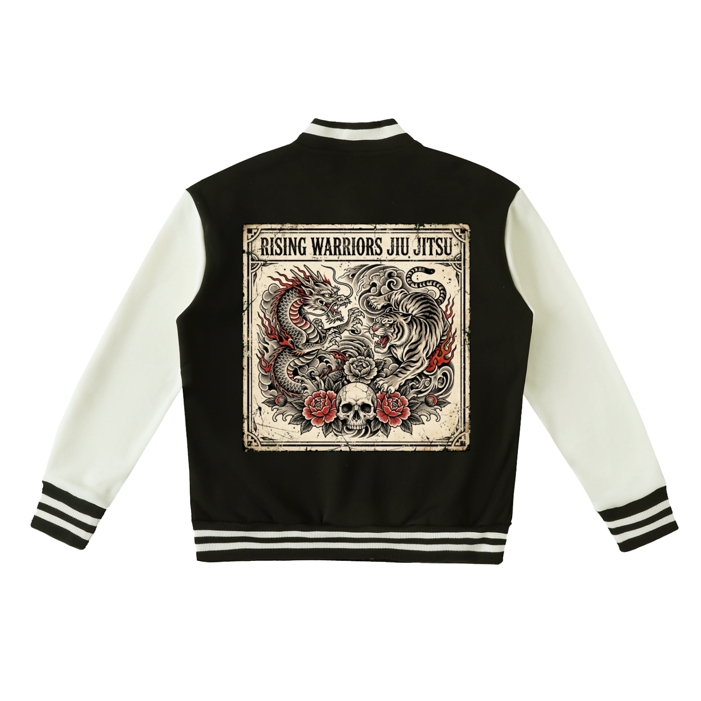 Adult Unisex Vintage Two-Tone Fleeced Varsity Jacket