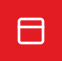 Red background with white rectangular icon resembling an open book or a notebook