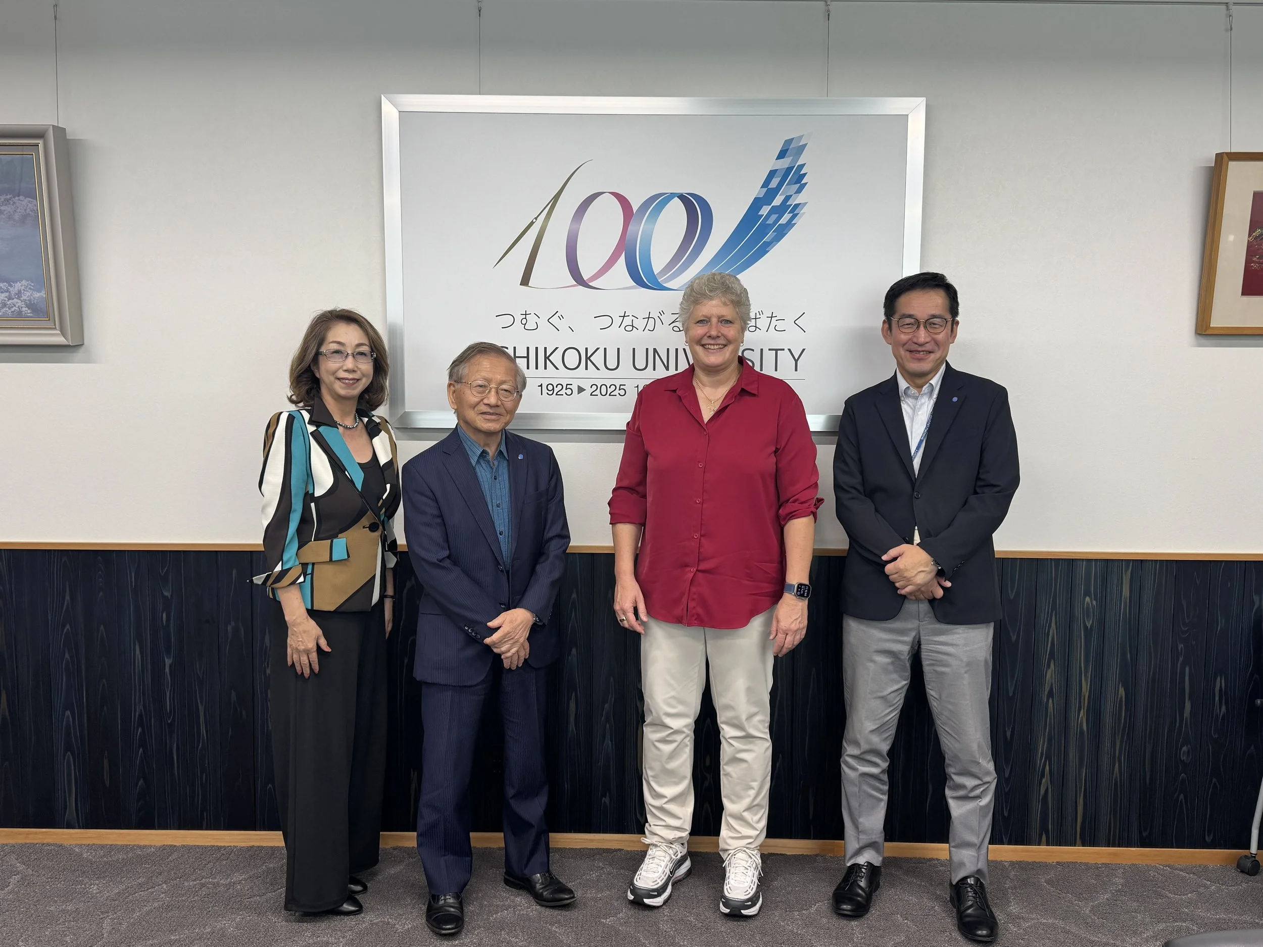Dr. Angela Daalmann with cooperation partners at Shikoku University in Japan