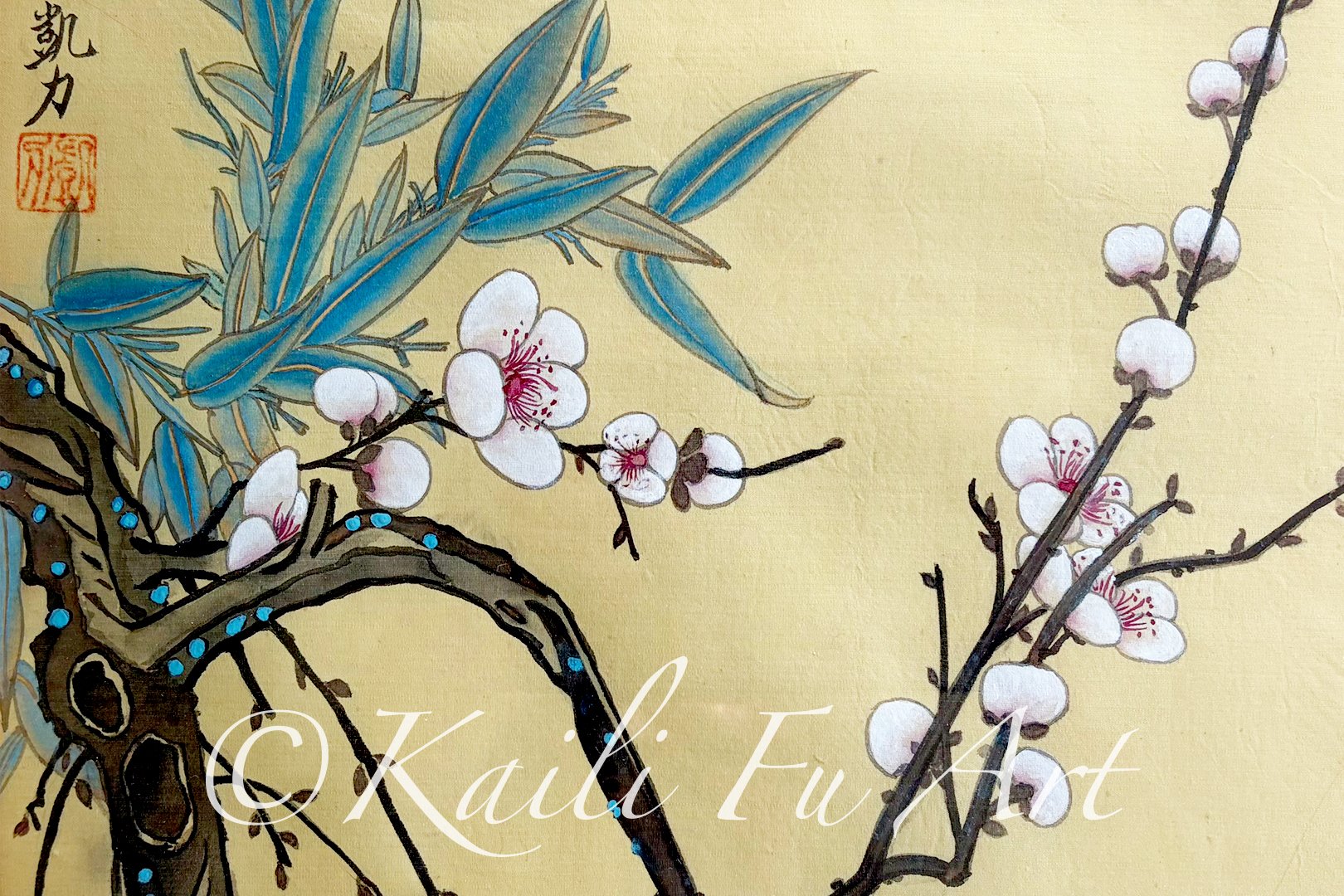 Cherry blossom on silk 