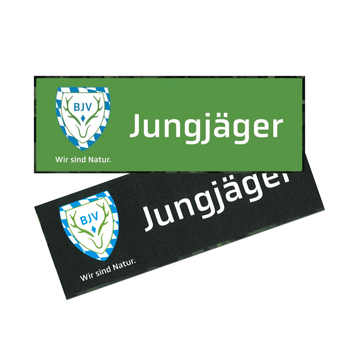 Saugnapfschild fürs Auto "Jungjäger" in grün oder schwarz