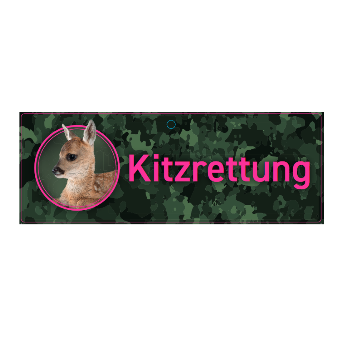 Schilder fürs Auto "Kitzrettung pink"
