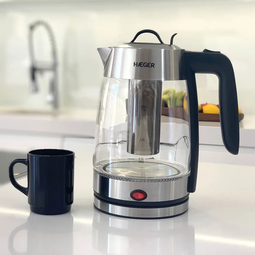 Electric Jug Haeger Perfect Tea - 1,8L 2200W, in Glass