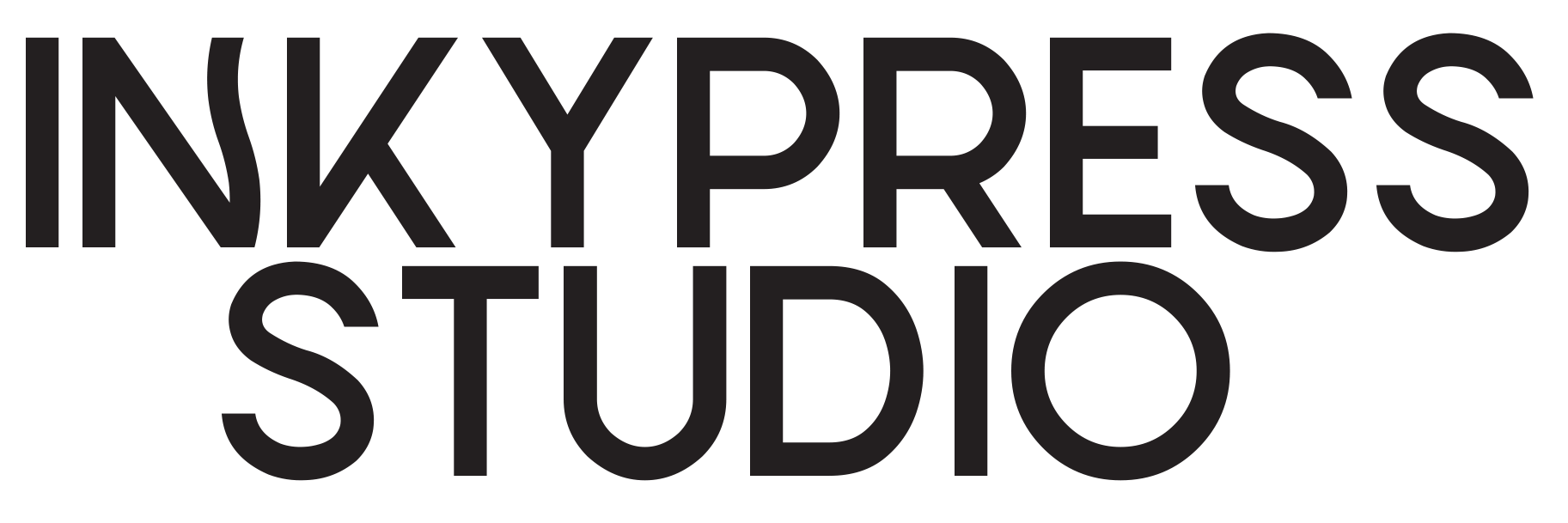 INKY PRESS STUDIO logo in black text on a transparent background.