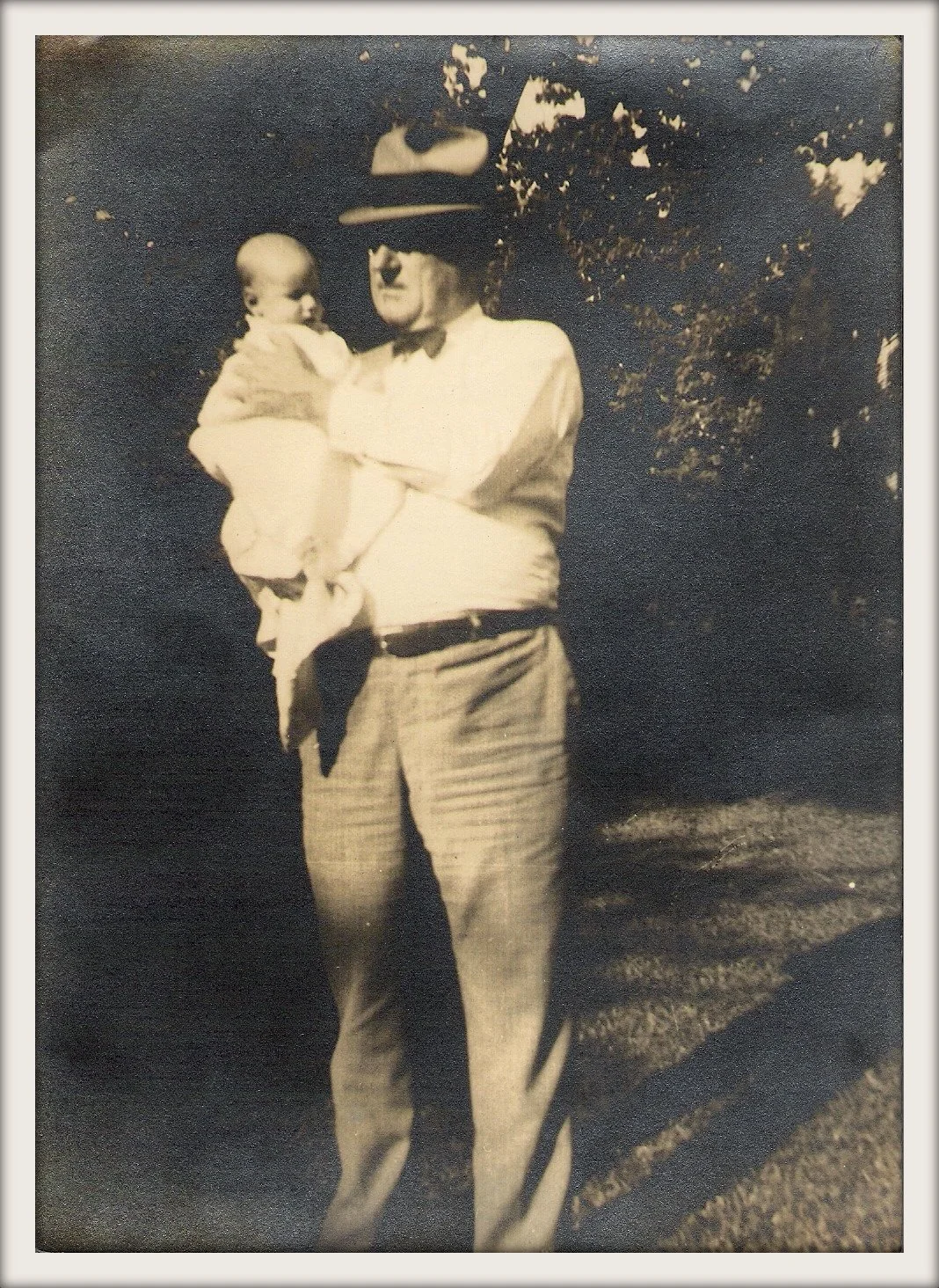 Choice and her grandfather W.C. Cleveland in 1934.