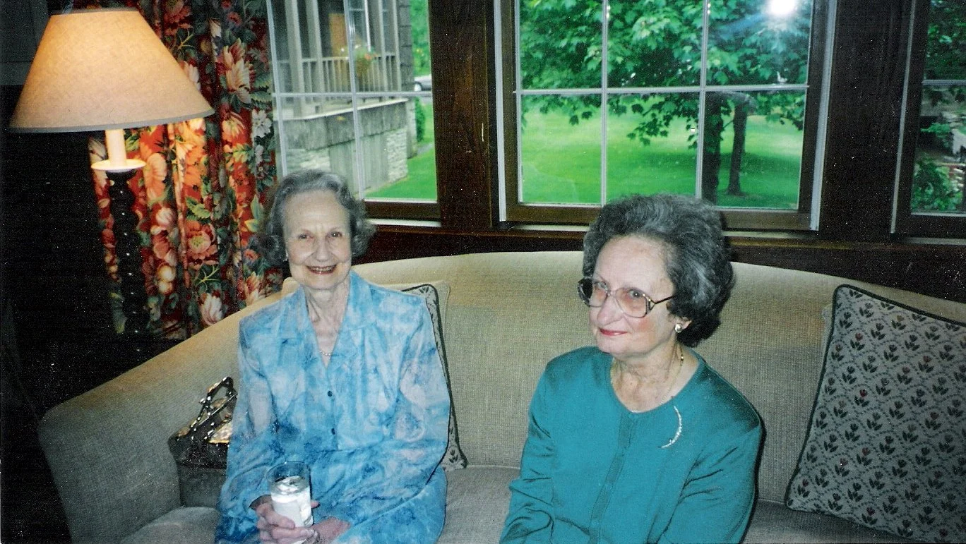 Choice (right) with her aunt Harriet Cleveland Dobbins (left).