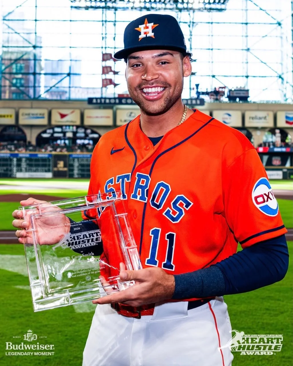 Heart on and off the field. 🧡⚾

Congratulations to our founder, @camsmith11, on being named the 2026 Heart &amp; Hustle Award recipient!

This honor celebrates more than the game; it recognizes the passion, character, and heart Cam brings to everyth