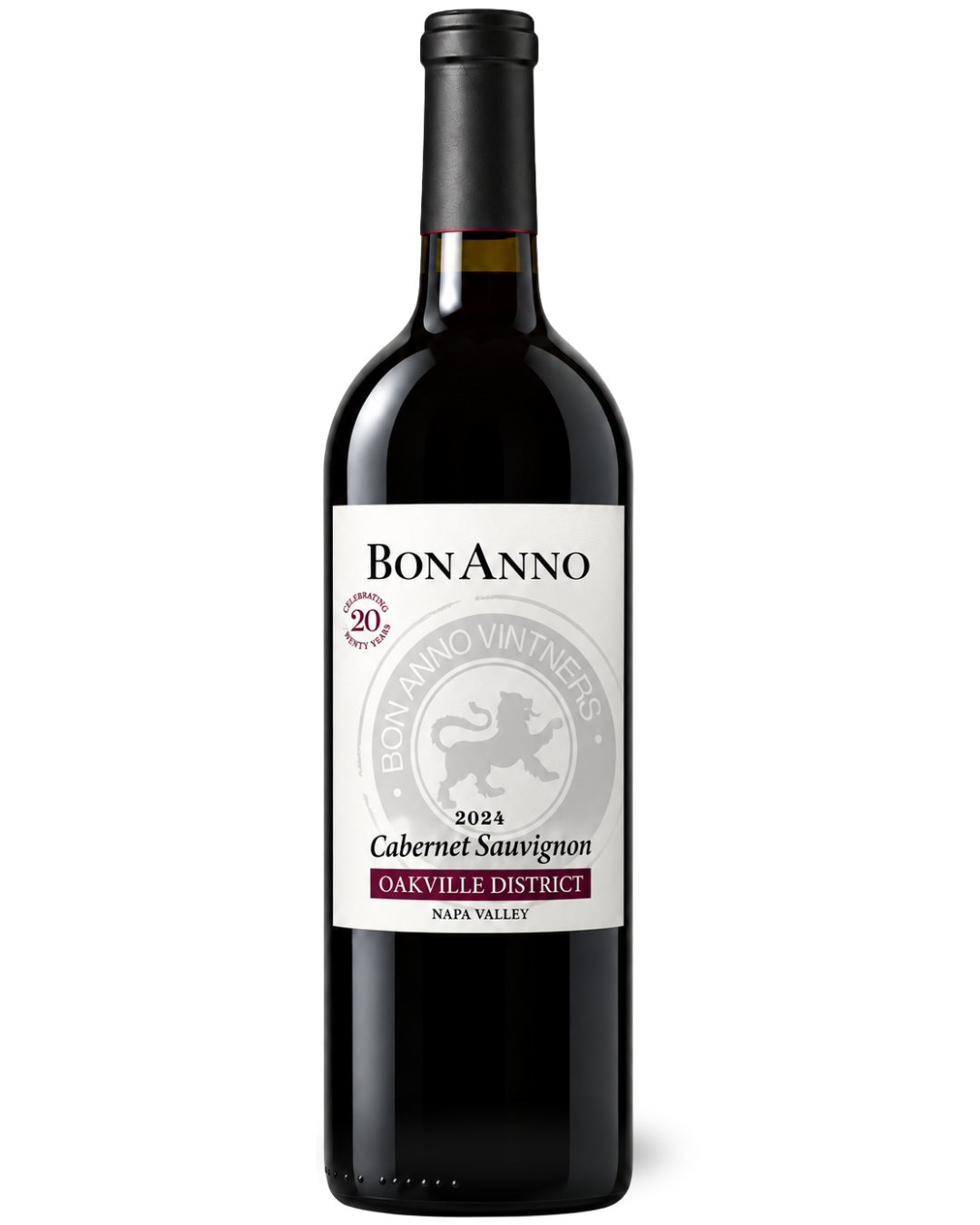 A bottle of BonAnno Cabernet Sauvignon wine from Oakville in Napa Valley, vintage 2024.
