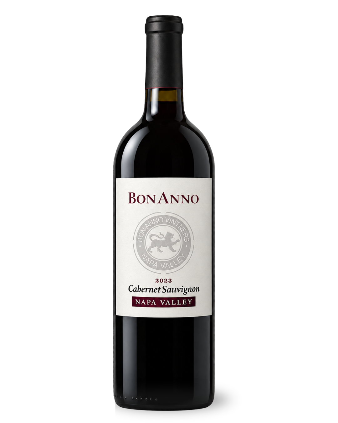 Bottle of BonAnno 2023 Cabernet Sauvignon wine from Napa Valley.